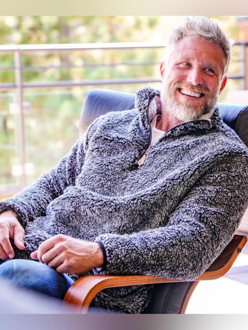 USA PALM Reversible Double Sherpa 1/4 Zip